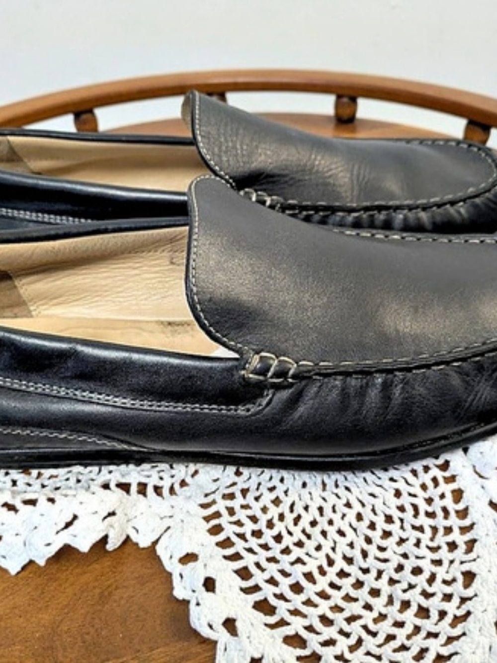ECCO Black Leather Loafers